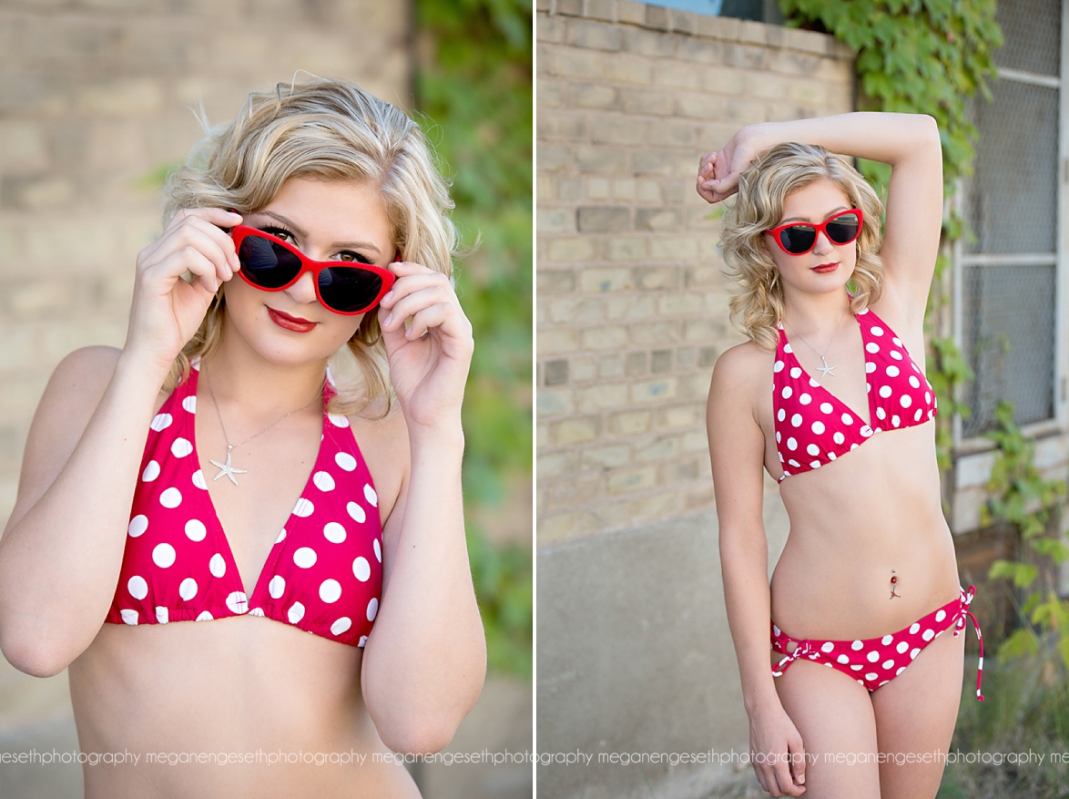 Senior picture retro bikini