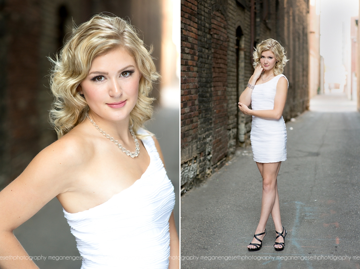 senior pictures best white dress blonde