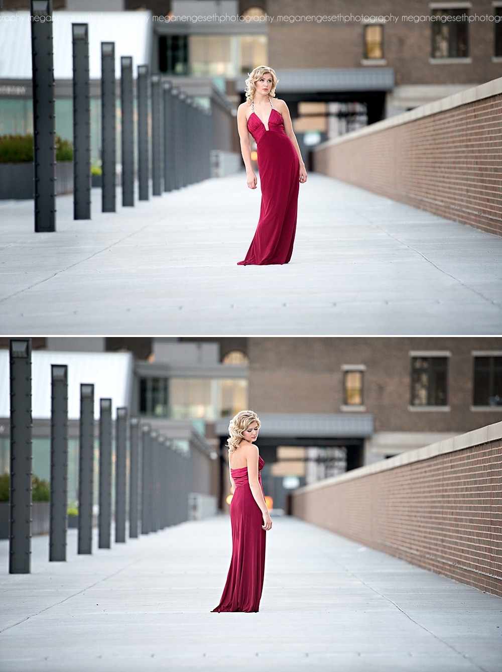 Senior portrait long dress red