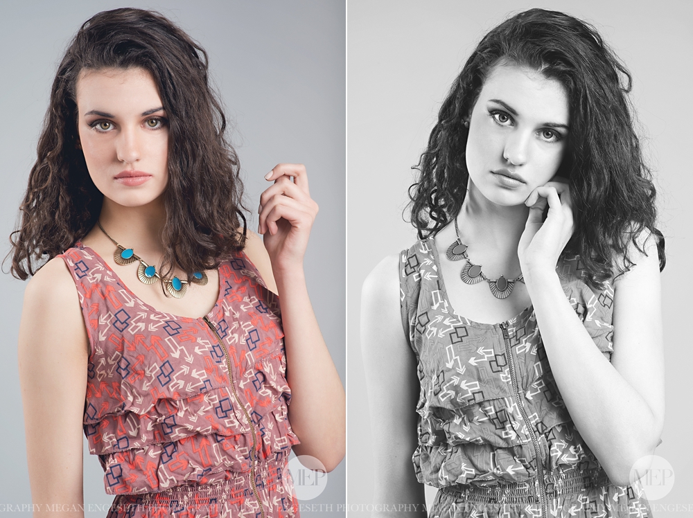 gold necklace with geometric dress senior photographer