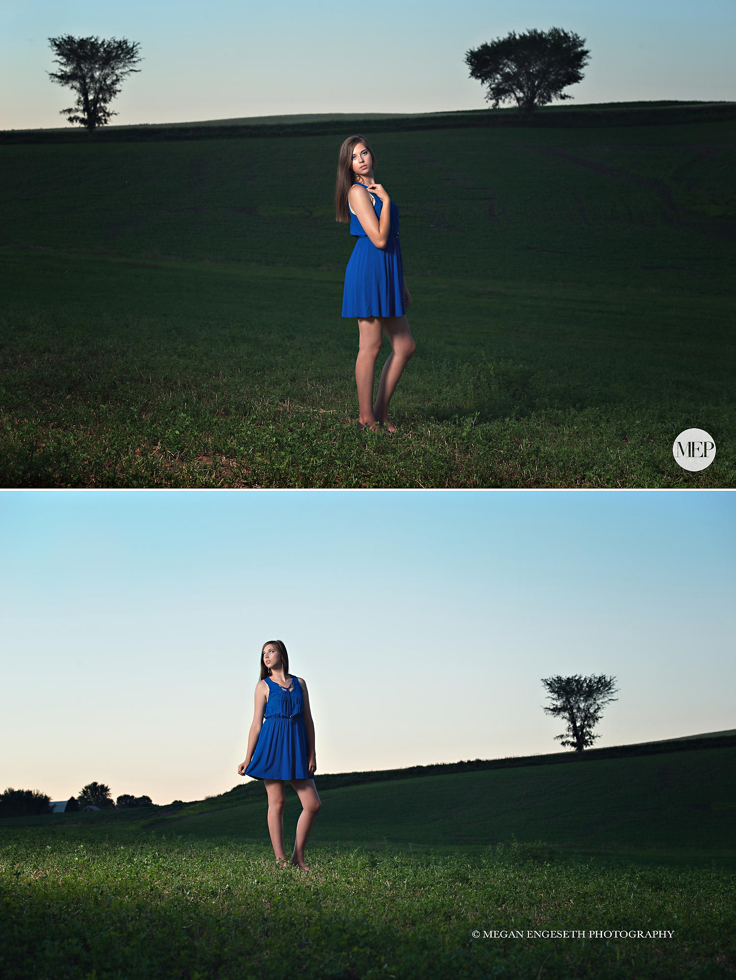 Amazing senior portraits farm and barn at nightime