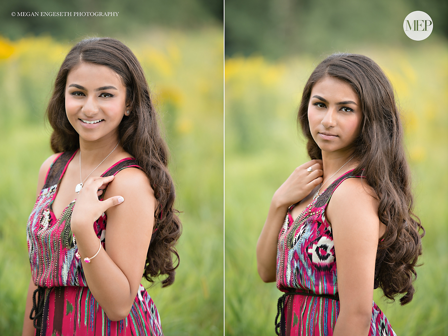 Indian Girl Senior pictures Boho in field Minneapolis St. Paul