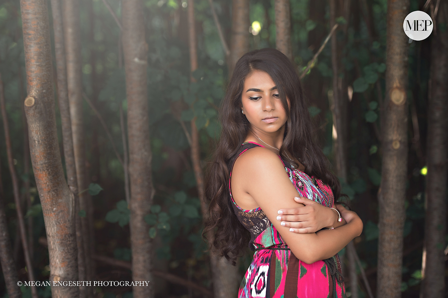 Senior pictures in the woods Indian girl Minneapolis Photgrapher