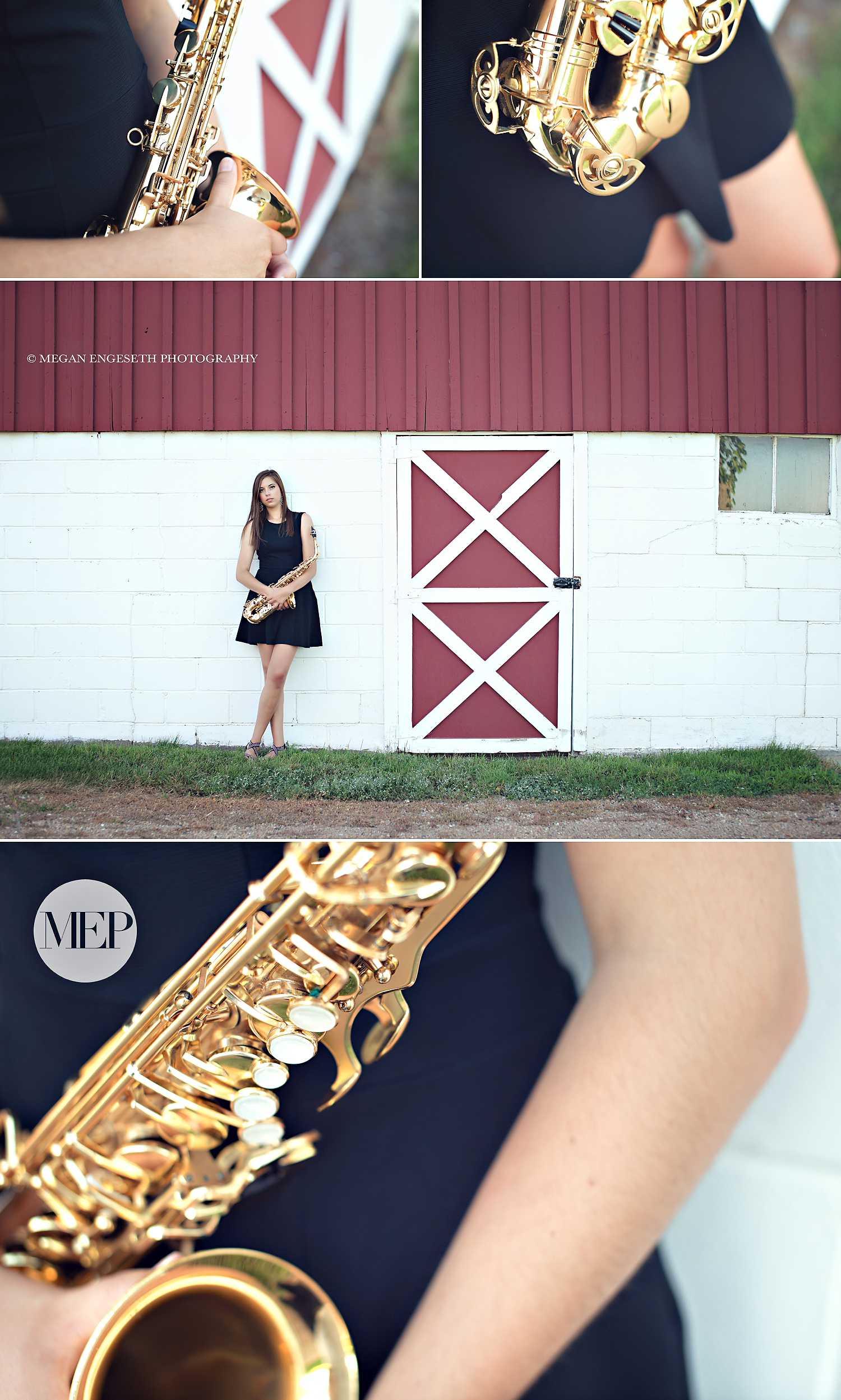 Senior pictures with saxaphone Chaska