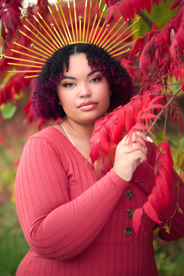 a woman with a crown on her head