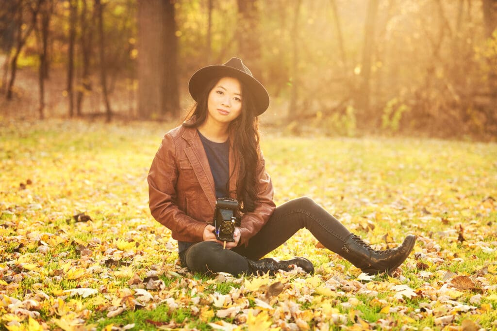 photographer camera in senior pictures