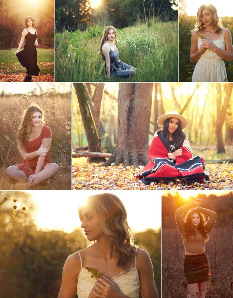 Senior picture location for minnesota golden hour field flowers 