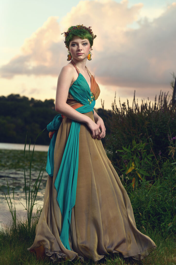 Elegant High School Senior Portrait by Lake with Professional Photographer 45