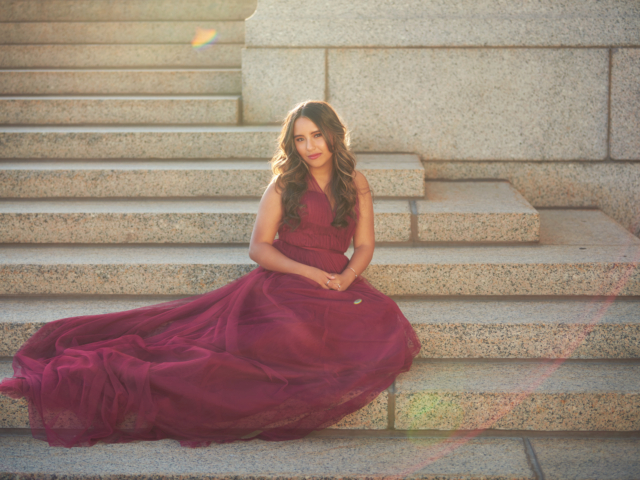 Elegant Senior Picture Photographer Captures Stunning Portrait on Stone Steps