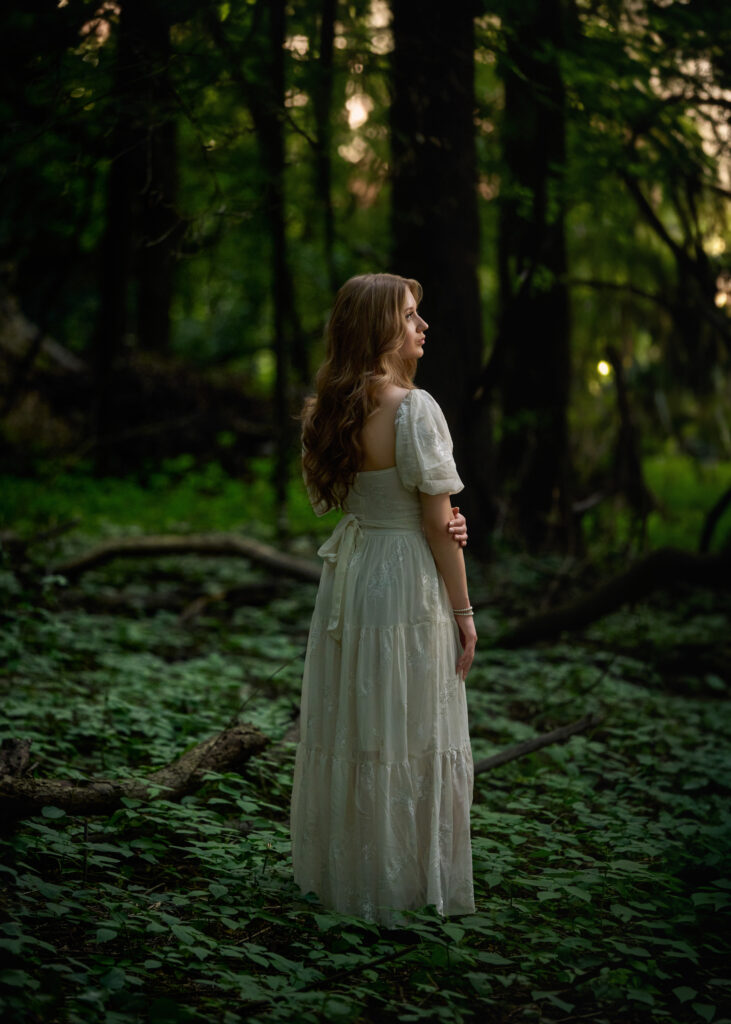 Elegant Senior Picture Photographer Captures Timeless Beauty in Woodland Setting
