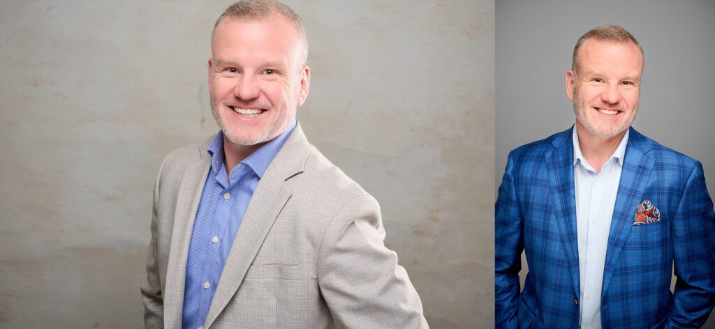 A confident business executive smiling warmly in a professional headshot taken by a photographer in Minneapolis. Perfect for corporate profiles or personal branding showcasing approachability and professionalism.