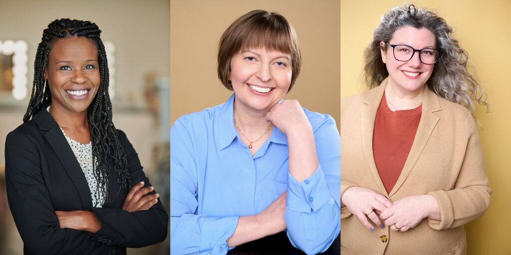 Confident business woman smiling in a professional setting, captured by a talented headshot photographer in Minneapolis. Perfect for corporate profiles and networking purposes.